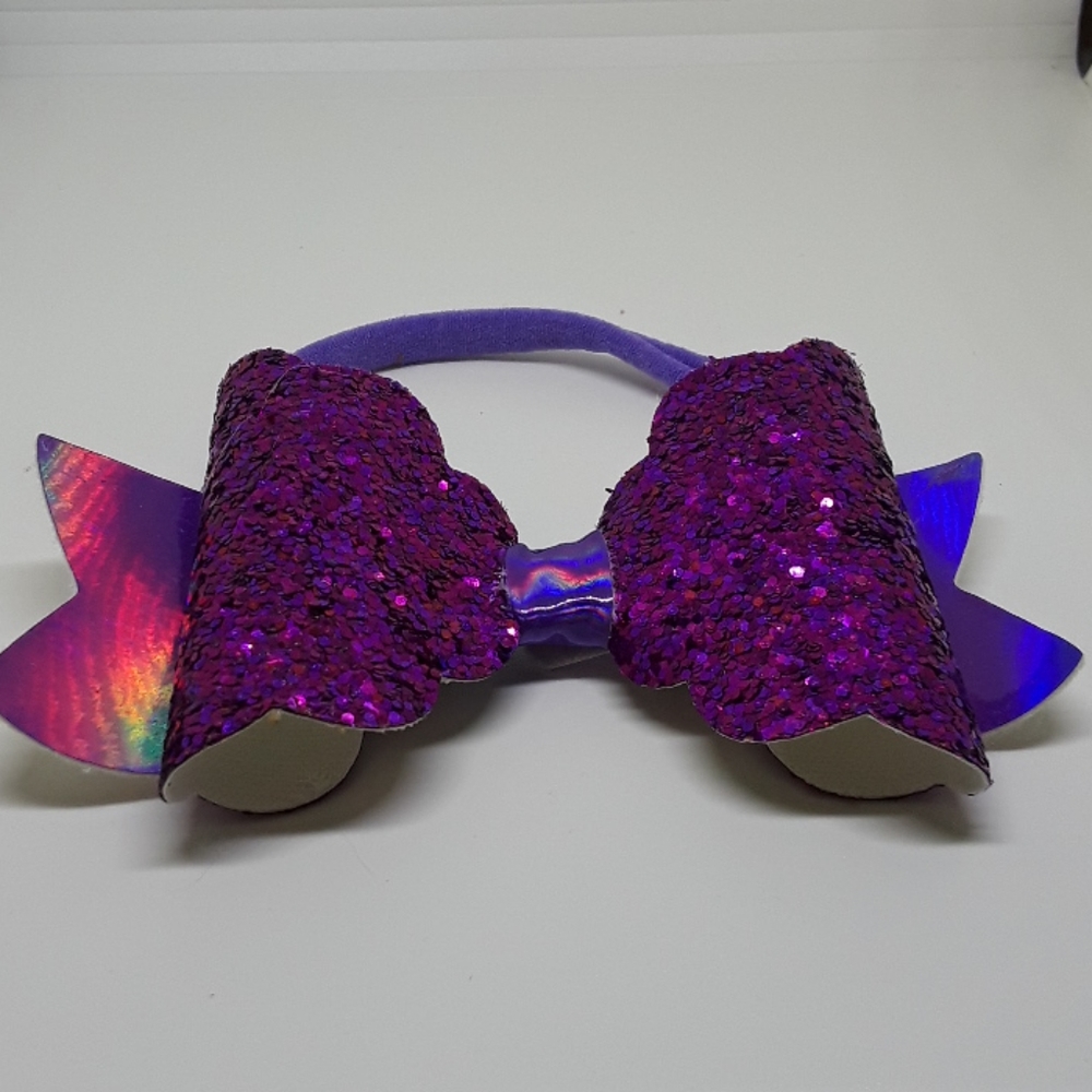 purple glitter bow  headband - Picture 2 of 3